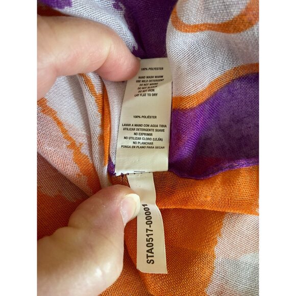 Womens Infinity Scarf Clemson Tigers Paw Print Purple Orange Lightweight College - Picture 4 of 8